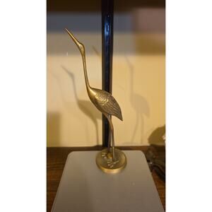 Brass Crane Bird Figure 11 inch Tall
